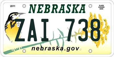 NE license plate ZAI738