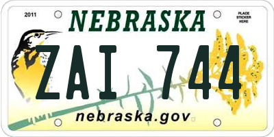 NE license plate ZAI744
