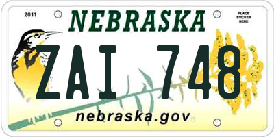 NE license plate ZAI748
