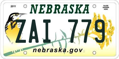 NE license plate ZAI779
