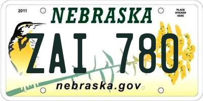 NE license plate ZAI780