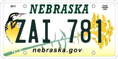 NE license plate ZAI781