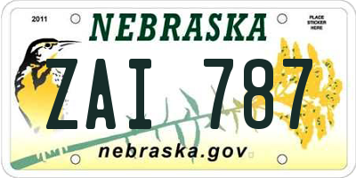 NE license plate ZAI787
