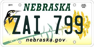 NE license plate ZAI799