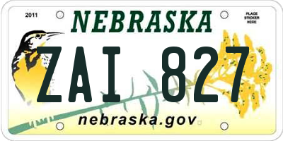 NE license plate ZAI827