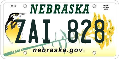 NE license plate ZAI828