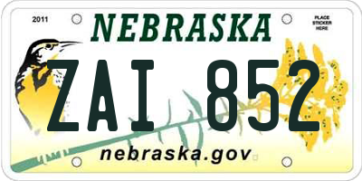 NE license plate ZAI852