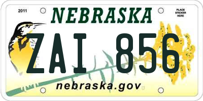 NE license plate ZAI856