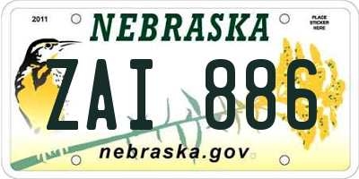 NE license plate ZAI886