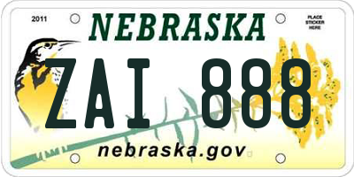 NE license plate ZAI888