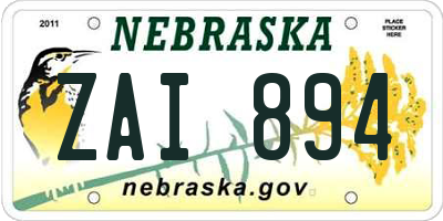 NE license plate ZAI894