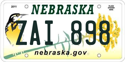 NE license plate ZAI898