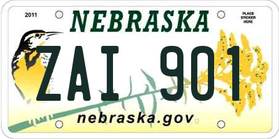 NE license plate ZAI901