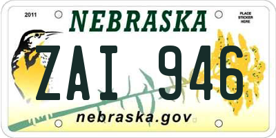 NE license plate ZAI946
