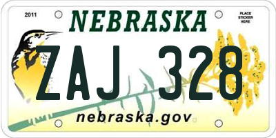 NE license plate ZAJ328
