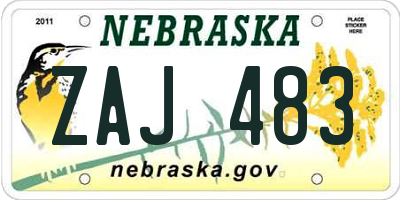 NE license plate ZAJ483