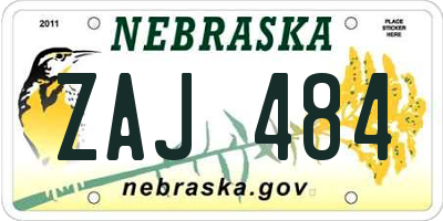 NE license plate ZAJ484