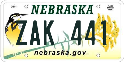 NE license plate ZAK441