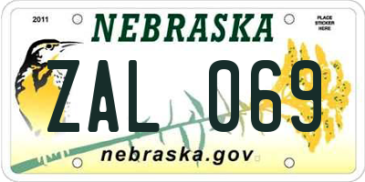 NE license plate ZAL069