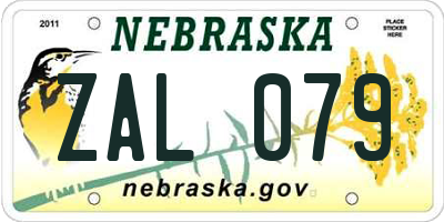 NE license plate ZAL079