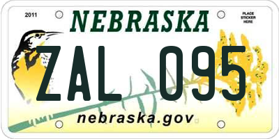NE license plate ZAL095