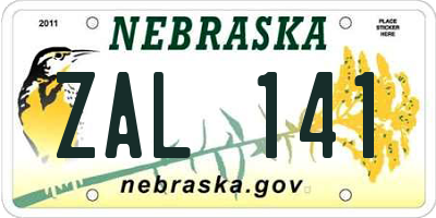NE license plate ZAL141