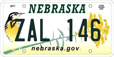 NE license plate ZAL146