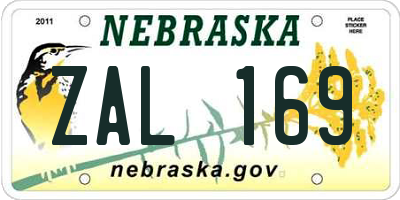 NE license plate ZAL169