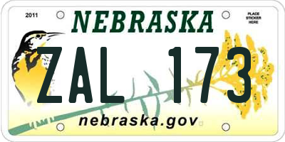 NE license plate ZAL173
