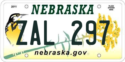 NE license plate ZAL297