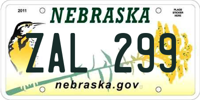 NE license plate ZAL299