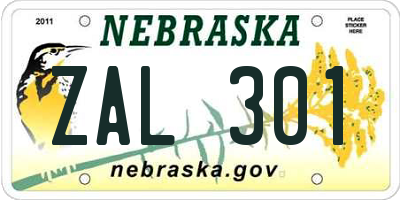 NE license plate ZAL301