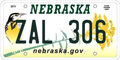 NE license plate ZAL306