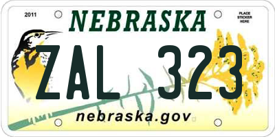 NE license plate ZAL323