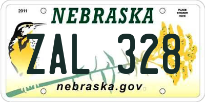 NE license plate ZAL328