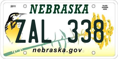 NE license plate ZAL338