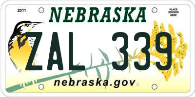NE license plate ZAL339