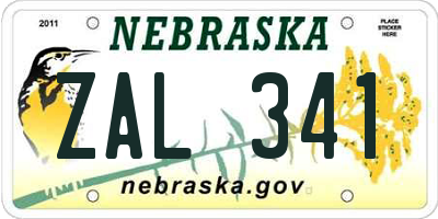NE license plate ZAL341
