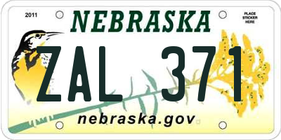 NE license plate ZAL371