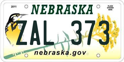 NE license plate ZAL373