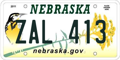 NE license plate ZAL413