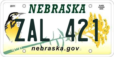 NE license plate ZAL421
