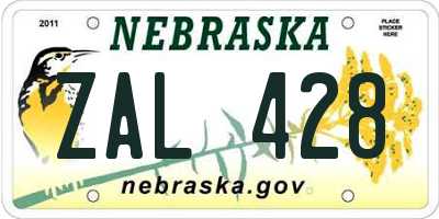 NE license plate ZAL428