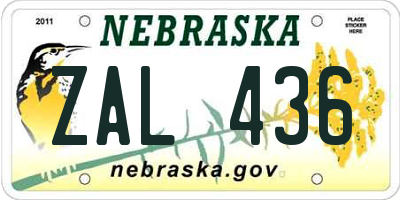 NE license plate ZAL436