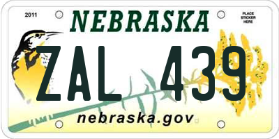 NE license plate ZAL439