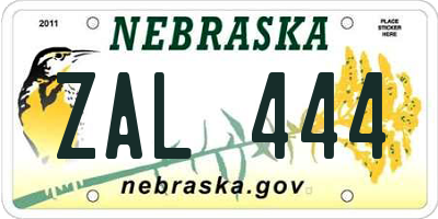 NE license plate ZAL444