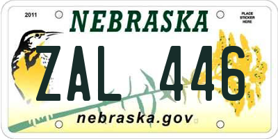 NE license plate ZAL446