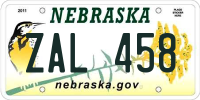 NE license plate ZAL458
