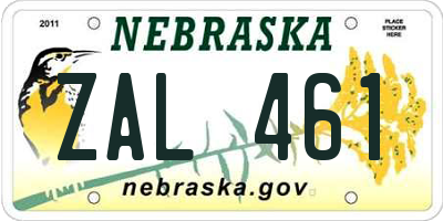 NE license plate ZAL461