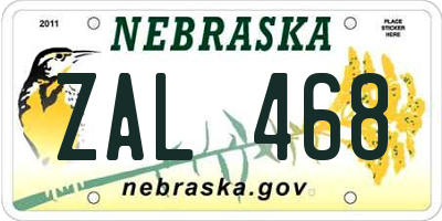 NE license plate ZAL468